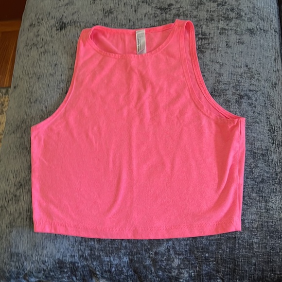 American Apparel Sleeveless High Neck Cropped Tank Top - Picture 2 of 6